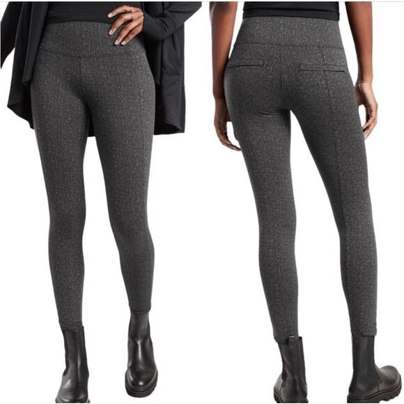 Athleta Delancey Textured Tight Legging Textured Delancey Grey Black | Size XS - Picture 1 of 10